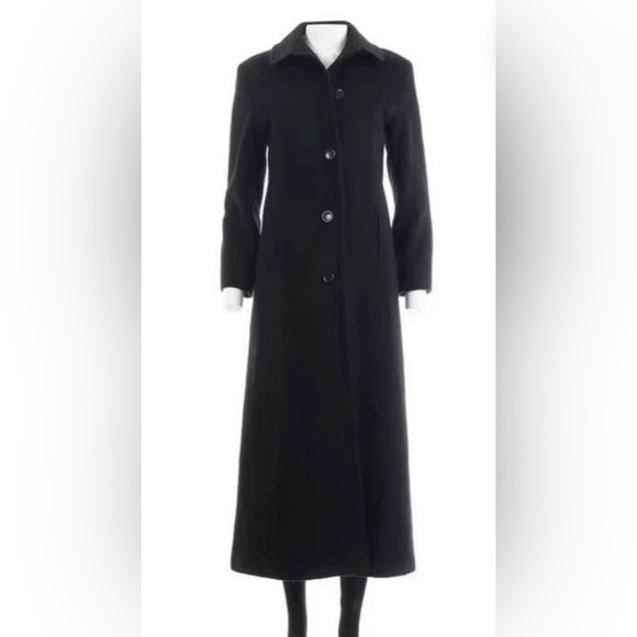 Calvin Klein Coat Merino Black Wool SIZE 14 Vintage USA - Picture 2 of 5